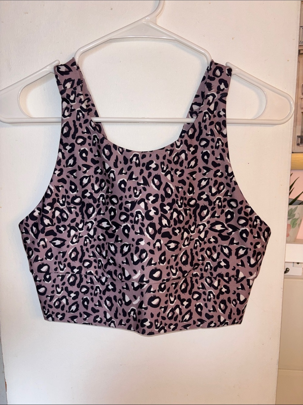 Kyodan Mauve Pink Leopard Print Crop Top/sports bra